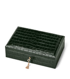 Aspinal of London Savoy leather croc-embossed jewellery box - British product