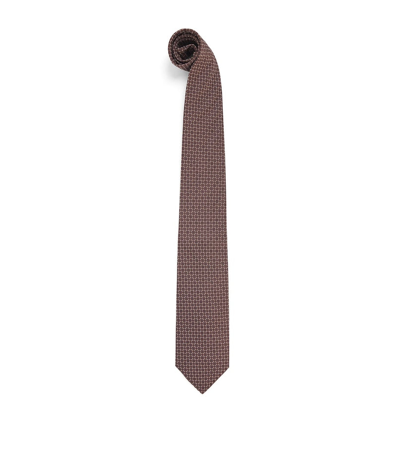 Pal Zileri silk geometric jacquard tie (British brand)