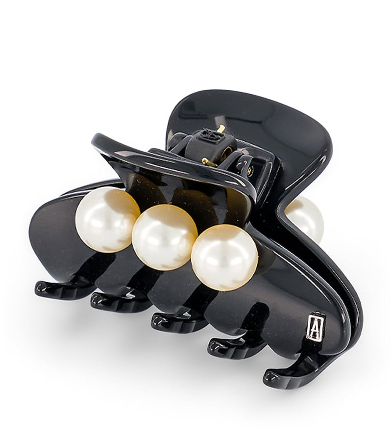 Alexandre de Paris oversize pearl-detail claw hair clip 6cm, imported from the UK