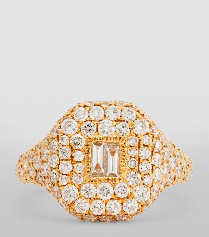 SHAY New Modern pinky ring 18kt yellow gold diamonds, UK version
