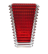 Harrods Baccarat Medium Eye Rectangular Red Crystal Vase 20cm- Buy online at McGrocer