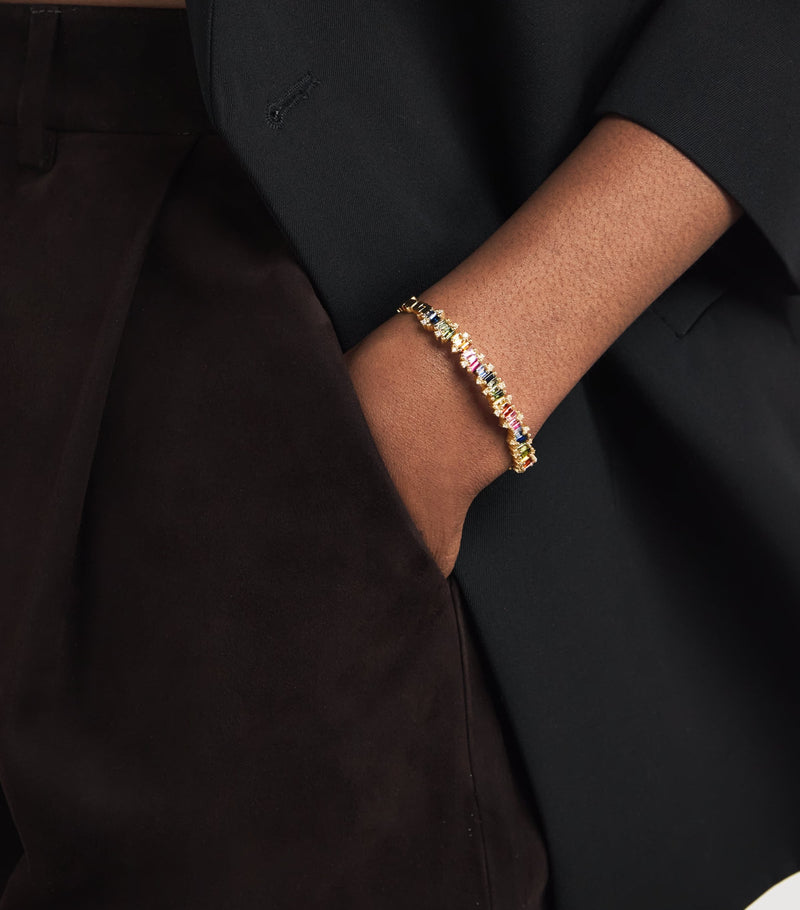 Suzanne Kalan rainbow sapphire diamond bangle (British brand)