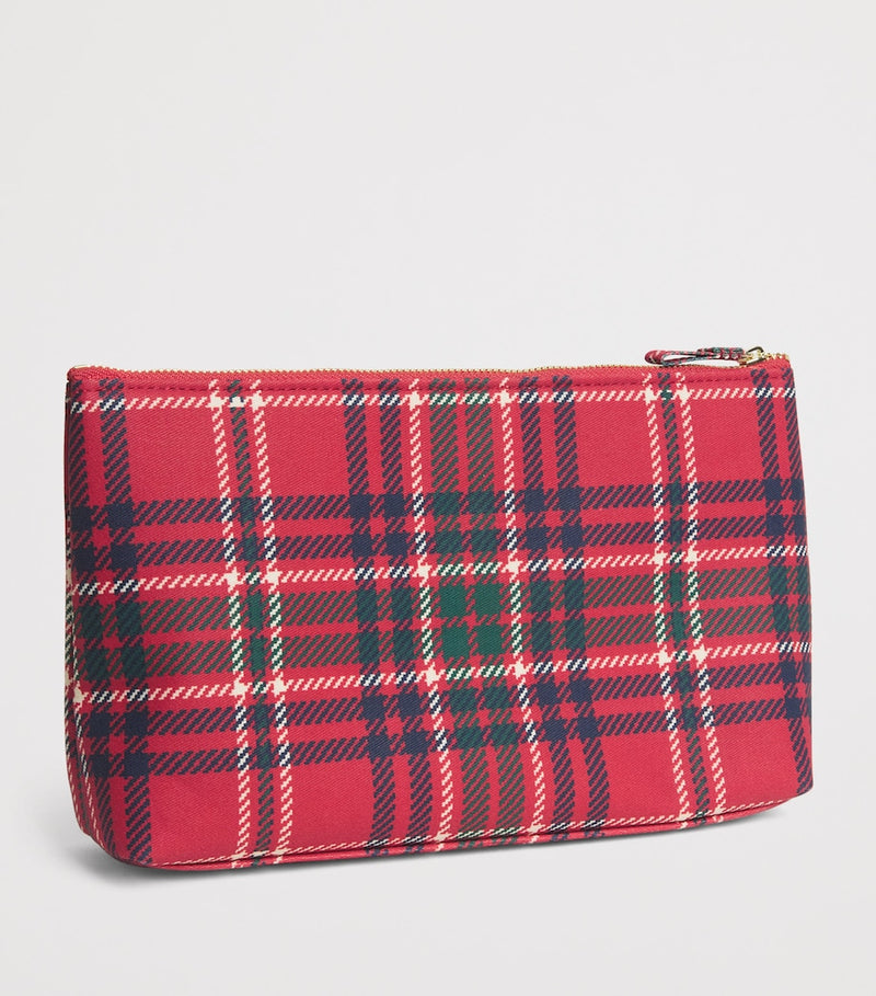 Harrods small tartan logo pouch, imported from the UK