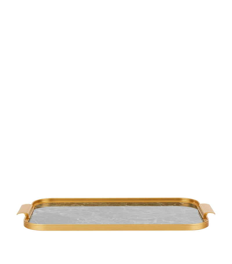 Kaymet Marble Ribbed Tray 48cm, UK version
