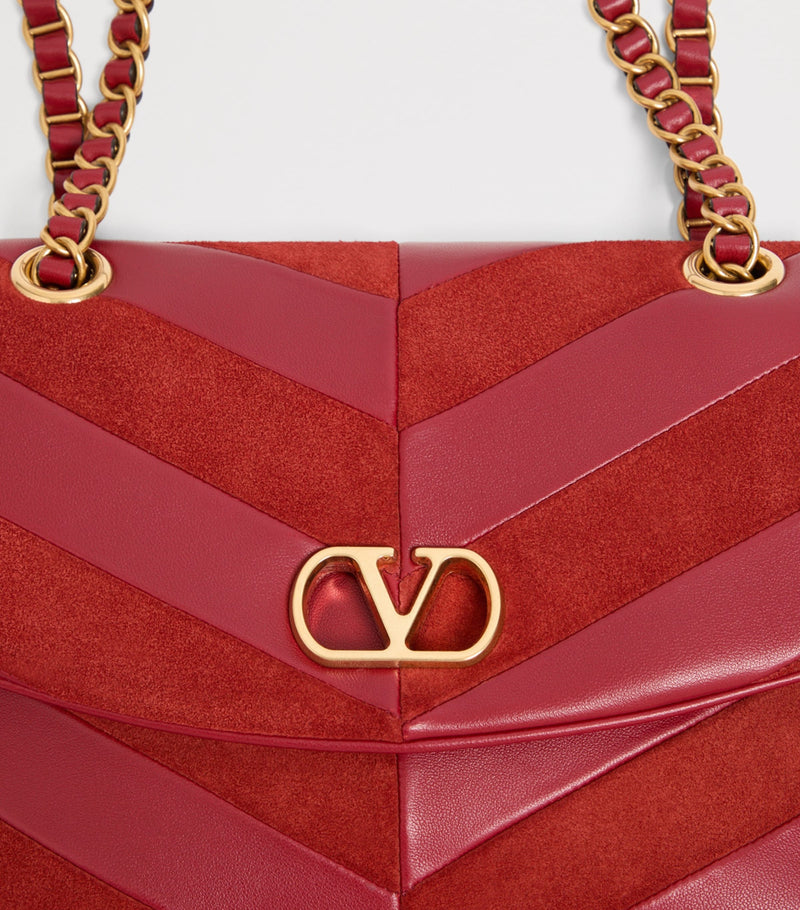 Valentino Garavani lambskin chevron Djuna shoulder bag, UK version