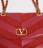 Valentino Garavani lambskin chevron Djuna shoulder bag, UK version