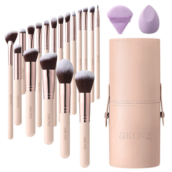 Livingandhome 18 Piece Makeup Brush Set Nude Pink, UK version