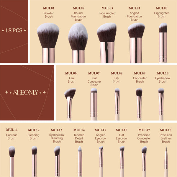 Livingandhome 18 Piece Makeup Brush Set Nude Pink, UK version