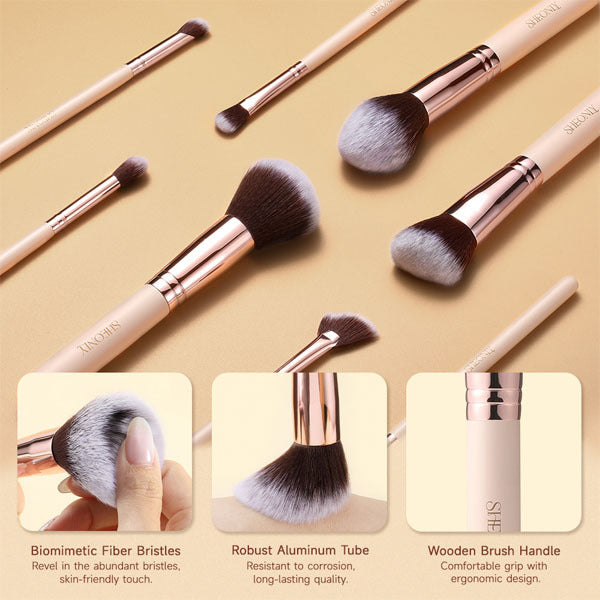 Livingandhome 18 Piece Makeup Brush Set Nude Pink, UK version