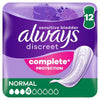 Always Discreet Incontinence Pads Normal Lightly Scented 12
