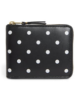 Harrods Comme des Garçons Polka-Dot Leather Zipped Wallet 11cm x 8.5cm- Buy online at McGrocer