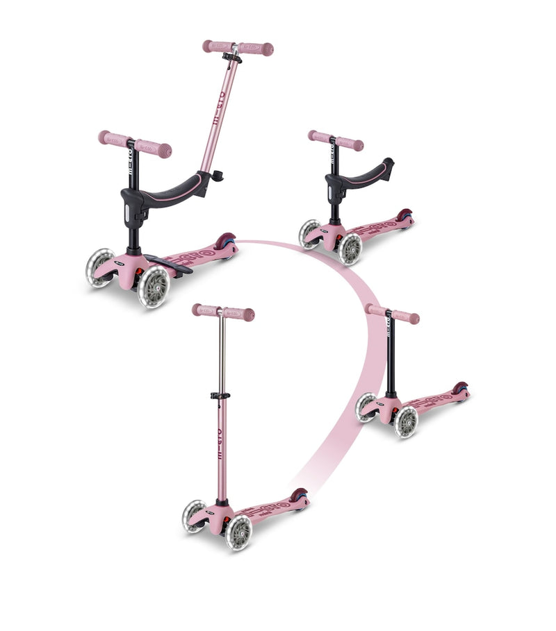 Micro Scooters Mini 4-in-1 ride-on scooter with LED wheels, British brand