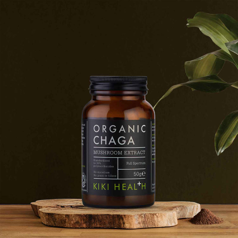 KIKI Health Organic Chaga Mushroom Extract Powder 50g, imported from the UK