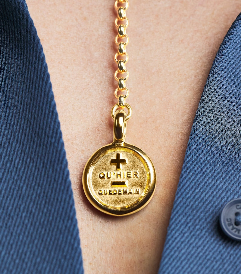 Tilly Sveaas gold-plated Que Demain necklace, UK version