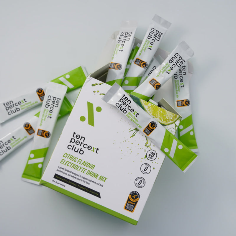 The Ten Percent Club electrolyte powder citrus 28 sachet, UK version