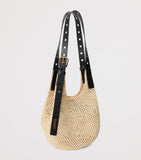 LOEWE small raffia punch-hole hobo bag, imported from the UK