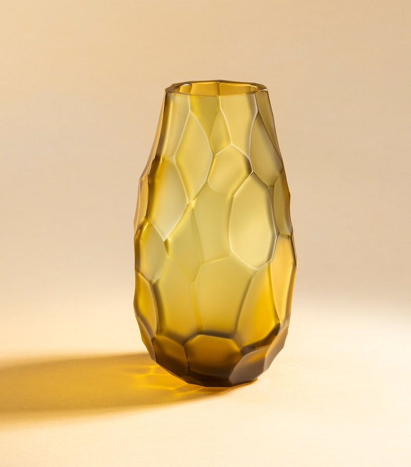 Lalique Silex crystal vase 14cm, UK version