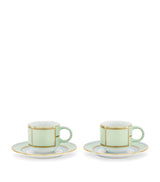 Harrods Ginori 1735 Colonna Diva Verde Coffee Cups and Saucers Set- Buy online at McGrocer