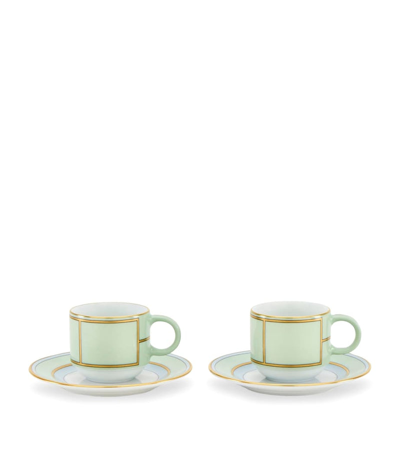 Ginori 1735 Colonna Diva Verde coffee cup set - British product