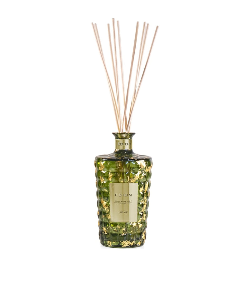 EDION Cello Suite No. 29 Montecarlo night room diffuser 3L with dark green glass and gold leaf - British product