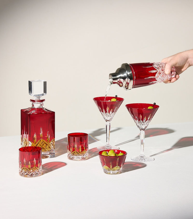 Waterford Lismore Red Crystal Votive Holder, 6cm x 9.5cm (British brand)