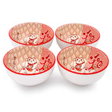 Volaler lucky cat ceramic rice bowl set of 4, UK version