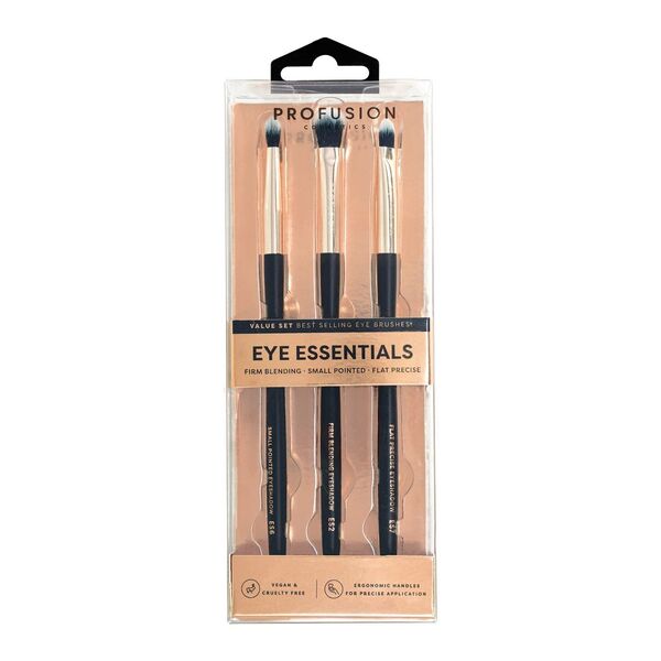 Profusion Cosmetics eye brush set 3 piece imported from the UK