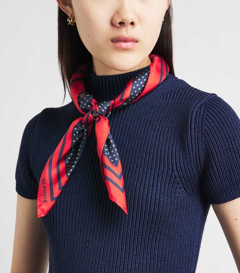 Claudie Pierlot silk scarf polka-dot 90x90cm, UK version
