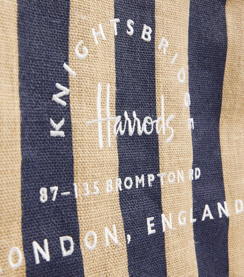 Harrods large canvas stripe Knightsbridge shopper bag - British product