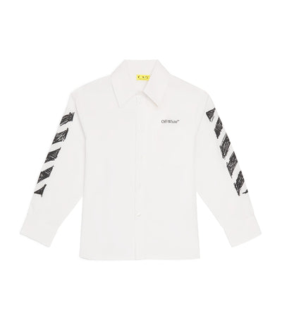 Chemise à manches longues en coton Harrods Off-White Kids Cotton Diagonal Sketch (4-12+ ans) - Acheter en ligne chez McGrocer