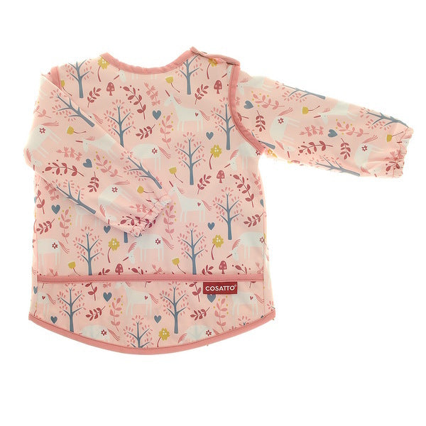 Ziggle Baby Coverall Feeding Bib Pink Unicorn Garden (British brand)
