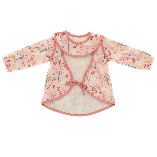 Ziggle Baby Coverall Feeding Bib Pink Unicorn Garden (British brand)