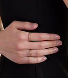 Astrid & Miyu gold-plated crystal stacking ring, UK version