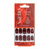 Nail HQ Oval Cherry Kiss Nails 24 pieces, imported from the UK