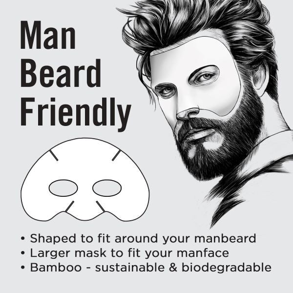 Fuss Free Naturals Men's Anti-Ageing Mask Bearded Pack of 3 - British product