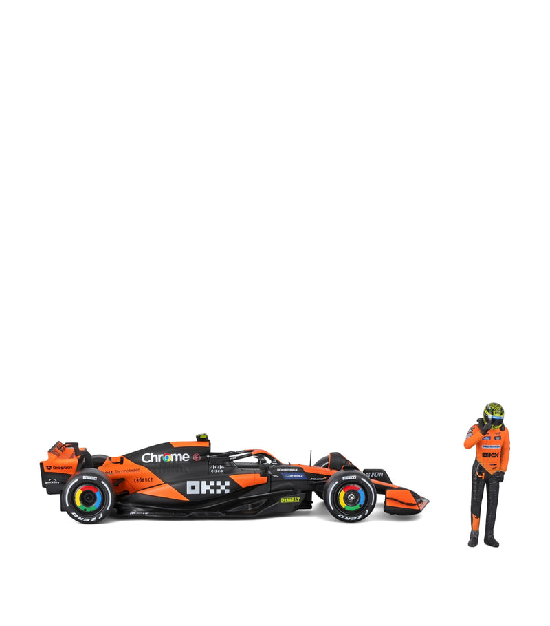 Bburago McLaren MCL38 2024 model with Lando Norris figure 1:24 (British brand)