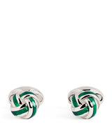 Harrods Deakin & Francis Sterling Silver and Enamel Knot Cufflinks- Buy online at McGrocer