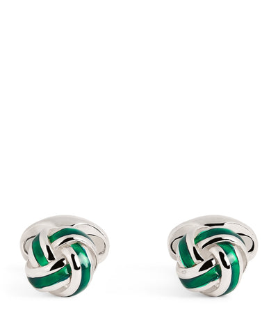 Harrods Deakin & Francis Sterling Silver and Enamel Knot Cufflinks- Buy online at McGrocer