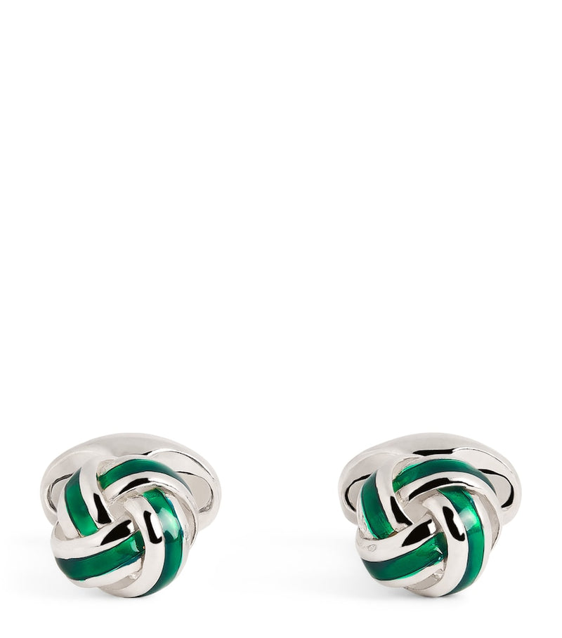 Deakin & Francis sterling silver enamel knot cufflinks - British product