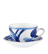 Harrods Dolce&Gabbana Casa Porcelain Blu Mediterraneo Teacup and Saucer- Buy online at McGrocer