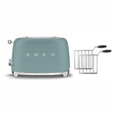محمصة خبز Smeg TSF01 لشريحتين، لمسة نهائية زرقاء غير لامعة (ماركة بريطانية)