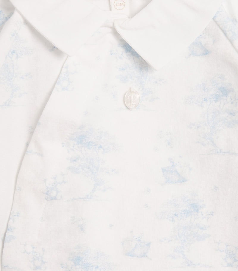 Patachou stretch-cotton printed all-in-one 1-24 months, imported from the UK