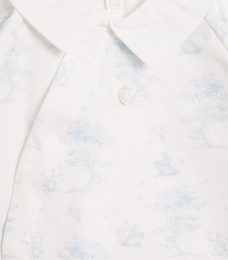 Patachou stretch-cotton printed all-in-one 1-24 months, imported from the UK