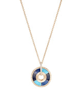Harrods Piaget Possession Rose Gold Diamond Turquoise Sodalite Dumortierite Pendant Necklace- Buy online at McGrocer