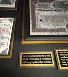 Leipzig Galleries Titanic survivor autograph and coal relic display frame 92cm x 92cm, UK version