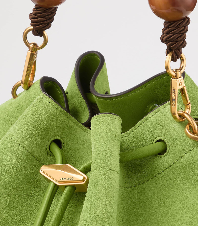 Jimmy Choo medium suede Cinch beaded bucket bag, UK version