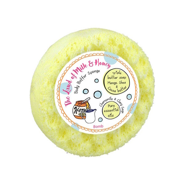 Bomb Cosmetics Body Buffer Sponge Milk and Honey - British product