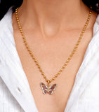 Annoushka yellow gold butterfly charm with gemstones, UK version