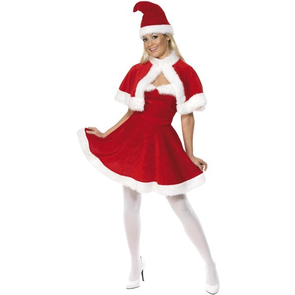 Smiffys Miss Santa costume with cape - (British brand)
