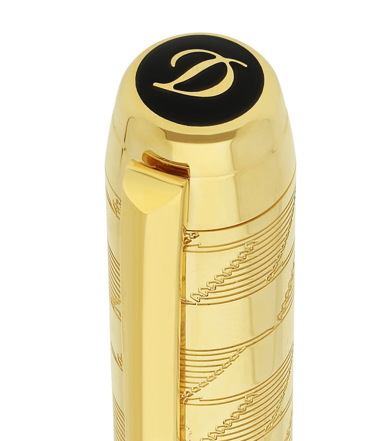 S.T. Dupont extra large fountain pen with guilloché engraving and monogram (British brand)